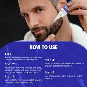 Blue Sea Sky Minoxidil scalp absorption scene showing non-irritating formula