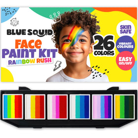 Blue Squid face paint kit contents showing components for kid-friendly art