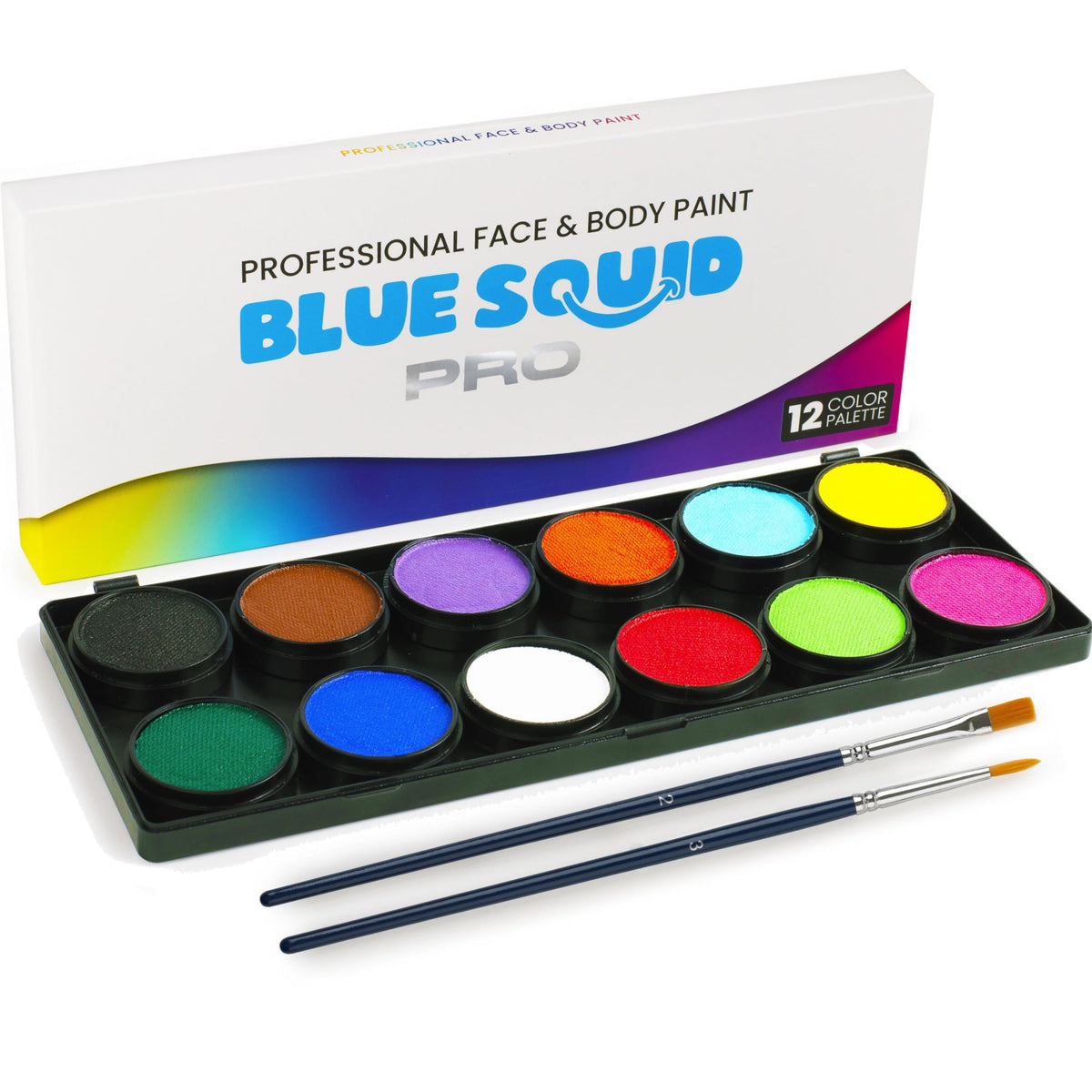 Blue Squid PRO 12-color palette for bold, blendable face art designs