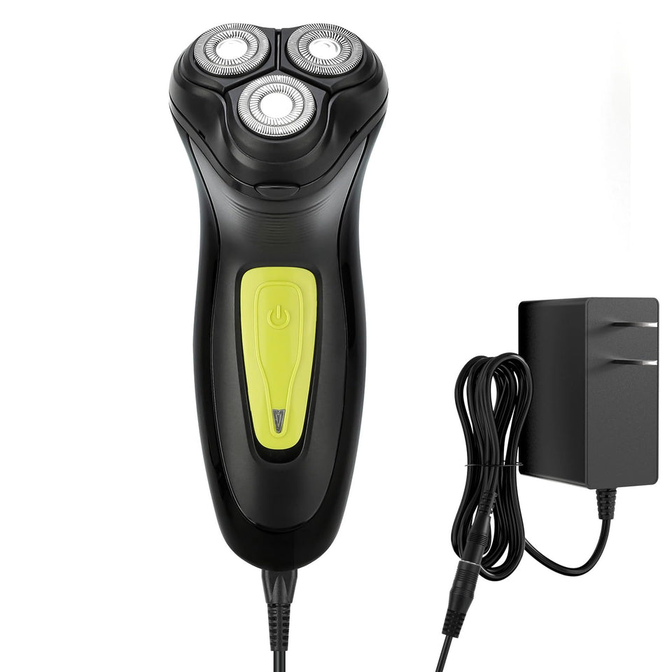 BlueFire head shaver with 3D rotary heads for a smooth, close shave on the scalp.
