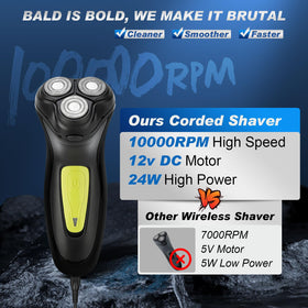 BlueFire shaver uses ultra-thin blades for minimal irritation on sensitive skin.
