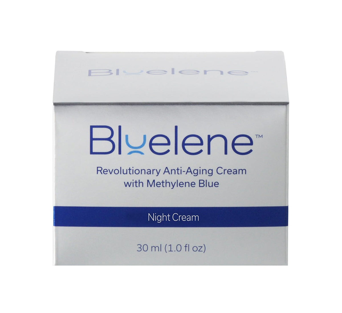 Bluelene Night Cream routine visual suggests nightly skincare habit.