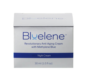 Bluelene Night Cream routine visual suggests nightly skincare habit.