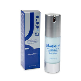 Texture shot of Bluelene Serum Plus+ gel providing deep hydration on skin.
