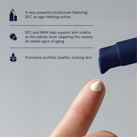 Blueprint Bryan Johnson Gentle Cleanser texture close-up, highlights SFC and hydrating ingredients.