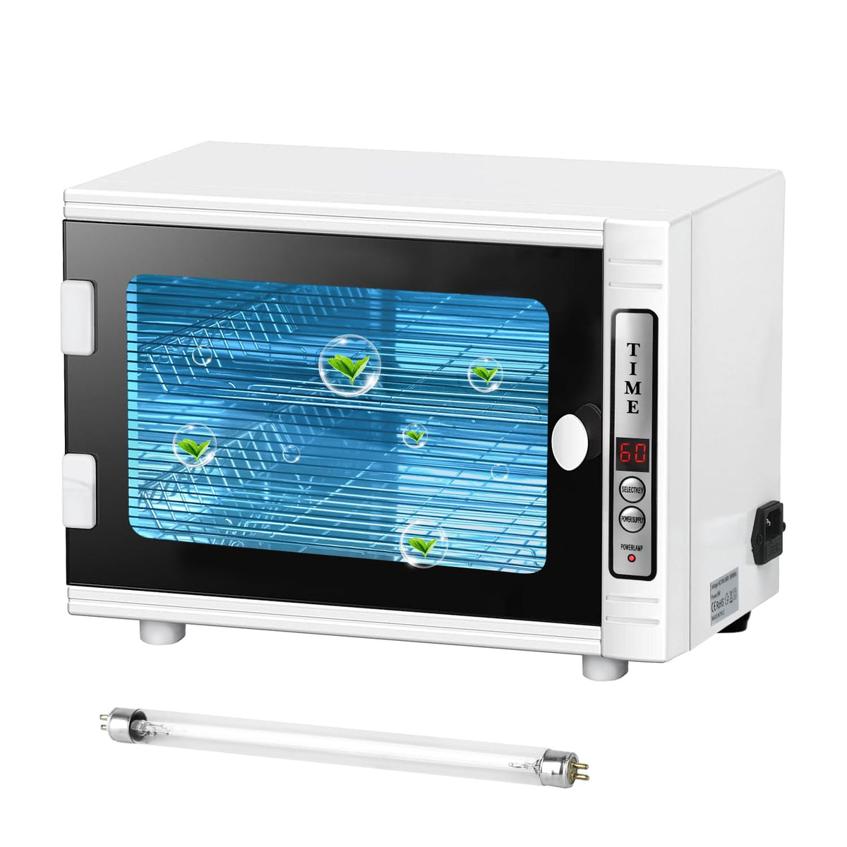 BLUETOP Nail Tool Cleaning Machine front view shows a spacious 12L cabinet for salon tools