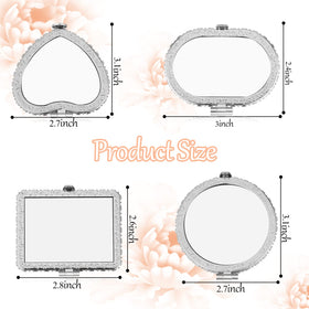 Blulu heart lavender floral compact mirror for quick checks.
