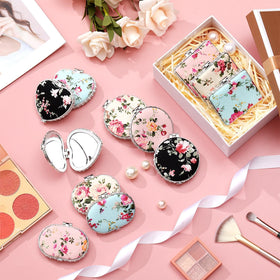 Blulu rectangle blue floral compact mirror ideal for makeup checks.
