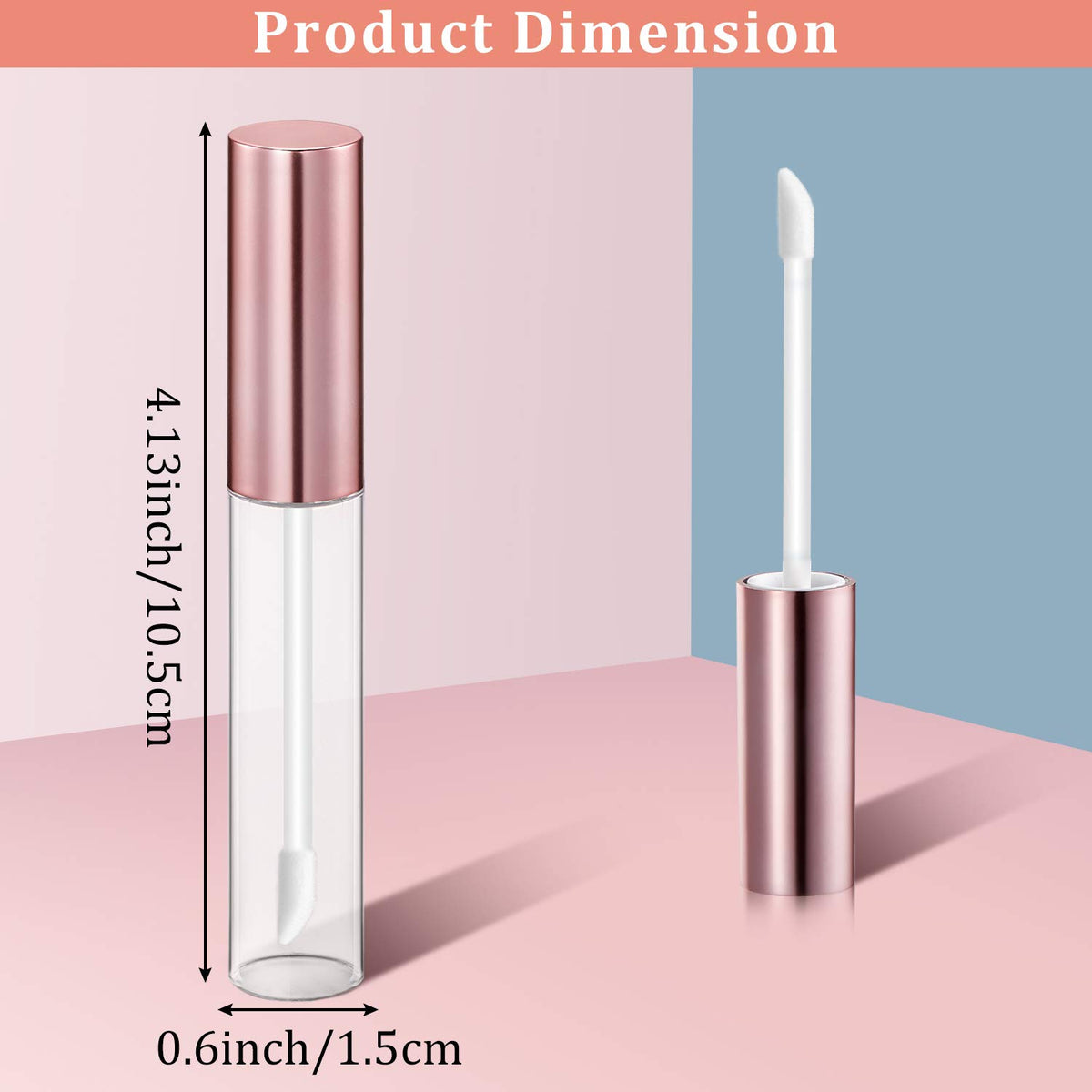 Blulu lip gloss tubes with rubber insert closeup showing leak prevention