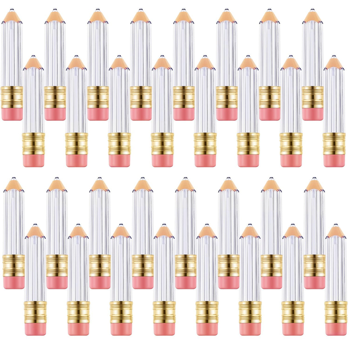 Blulu pencil lip gloss tubes 24-pack ideal for DIY gifts and party favors.