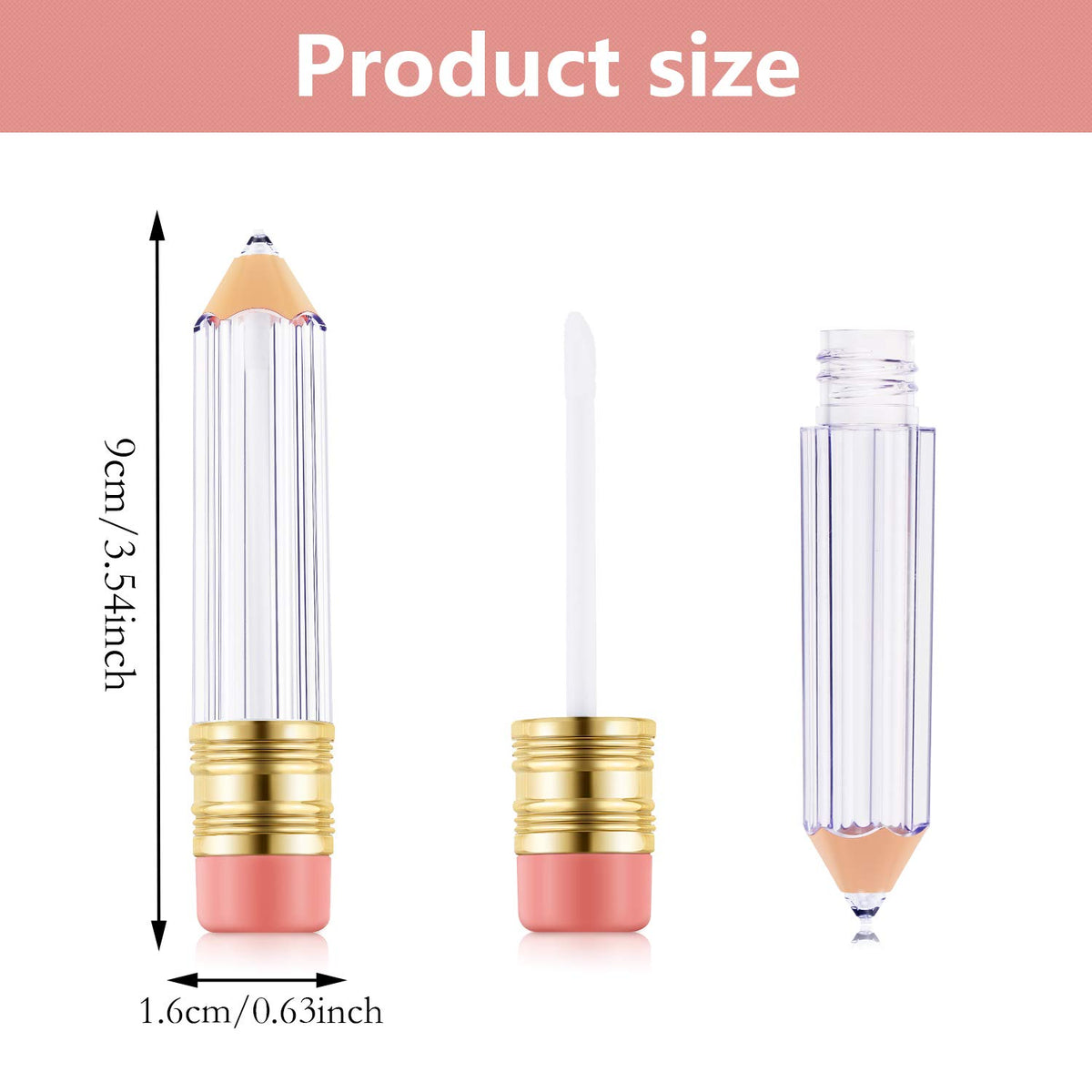 Blulu 5 ml capacity pencil lip gloss tubes for easy color samples.