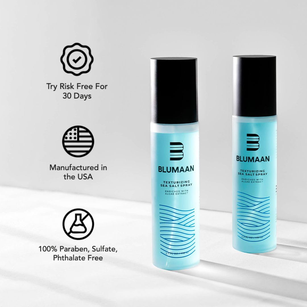 BluMaan Coastal Texture Spray final look after air-drying waves