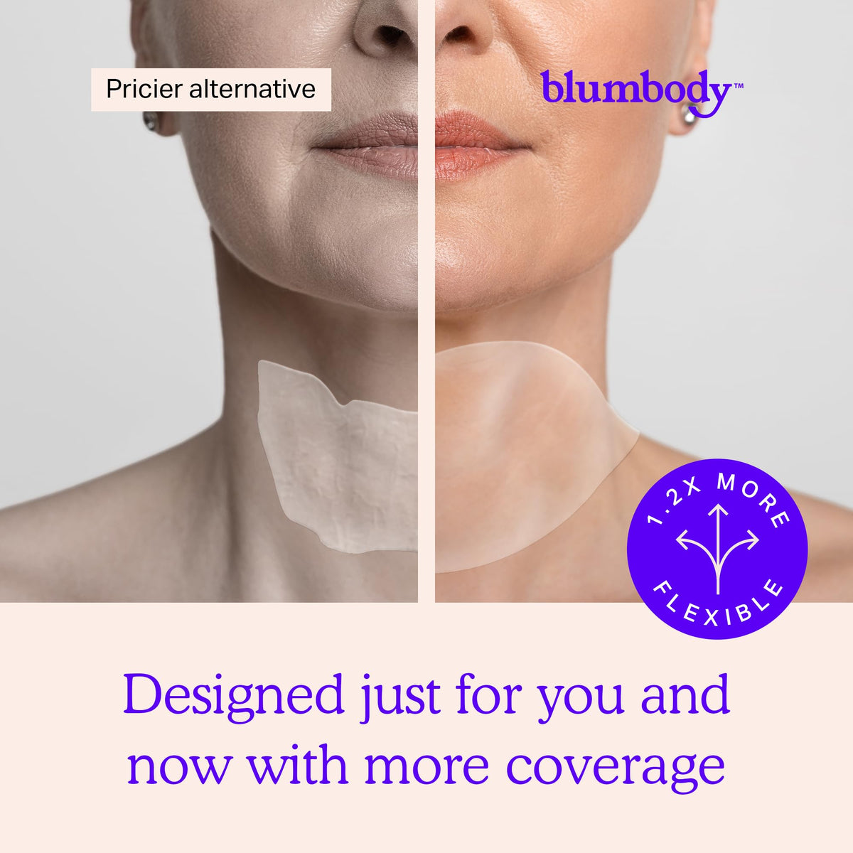 BLUMBODY Neck Patches on neck during application for overnight wear