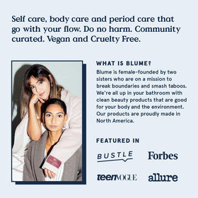 Blume side-by-side routine image showing morning and evening use.