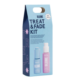 Blume Treat & Fade acne set box, clean packaging, ideal for at-home routine.
