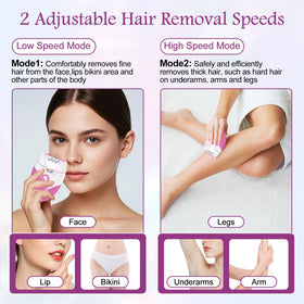 Blumskin epilator with 2-speed switch for adjustable control