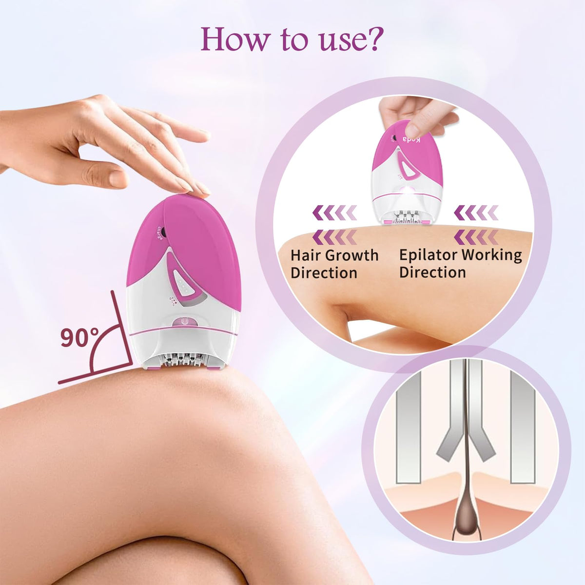 Blumskin epilator rechargeable battery for cordless use anywhere