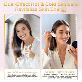 Blumskin neck face massager ergonomic 160-degree head follows facial contours.