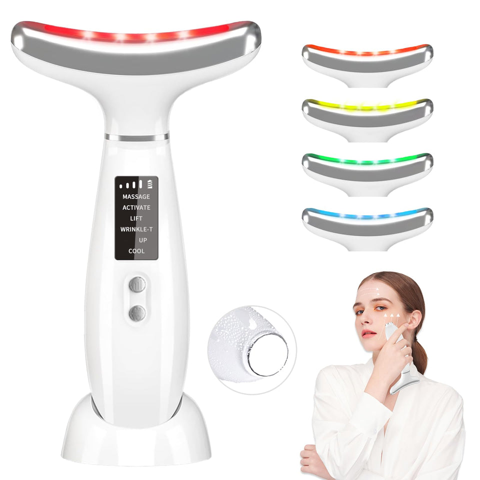 Blumskin neck face massager front view highlighting ergonomic grip for comfortable daily use.