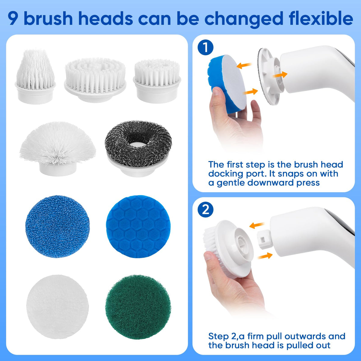 BlumWay 9-in-1 small flat head for precision cleaning corners
