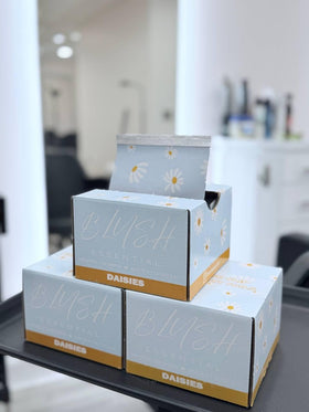 Blush Essentials daisies design adds a stylish, professional touch to the station.