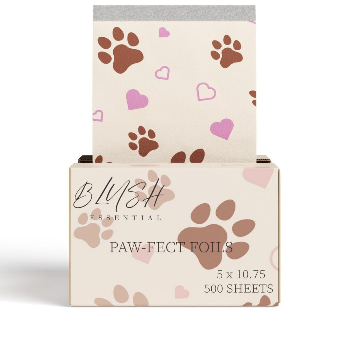Blush Essentials Paw-Fect Foils 500-count box ready for busy days in salon.