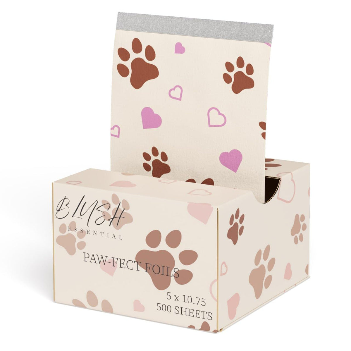 Blush Essentials Paw-Fect Foils front-pack 5x10.75 inches for fast, consistent sectioning.