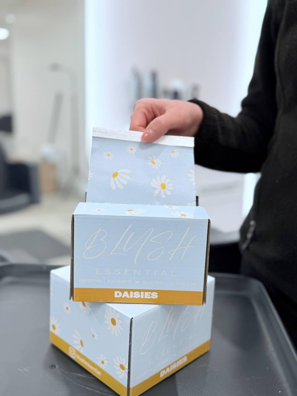 Blush Essentials professional color services rely on durable, tear-resistant foil performance.