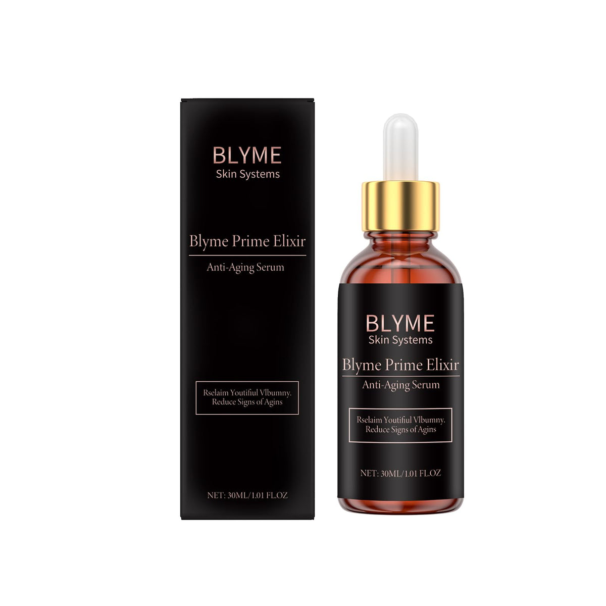 Blyme Prime Elixir bottle with dropper for precise, hygienic daily use.