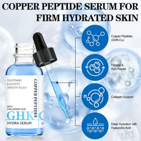 Bmrewax Copper Peptides Serum being applied to the cheek for quick absorption.