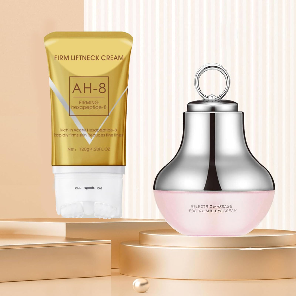 BNCHI neck and eye routine in use, two-step application