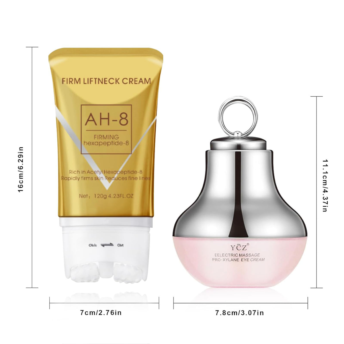 BNCHI skincare close-up two products on skin showing hydration and revitalization