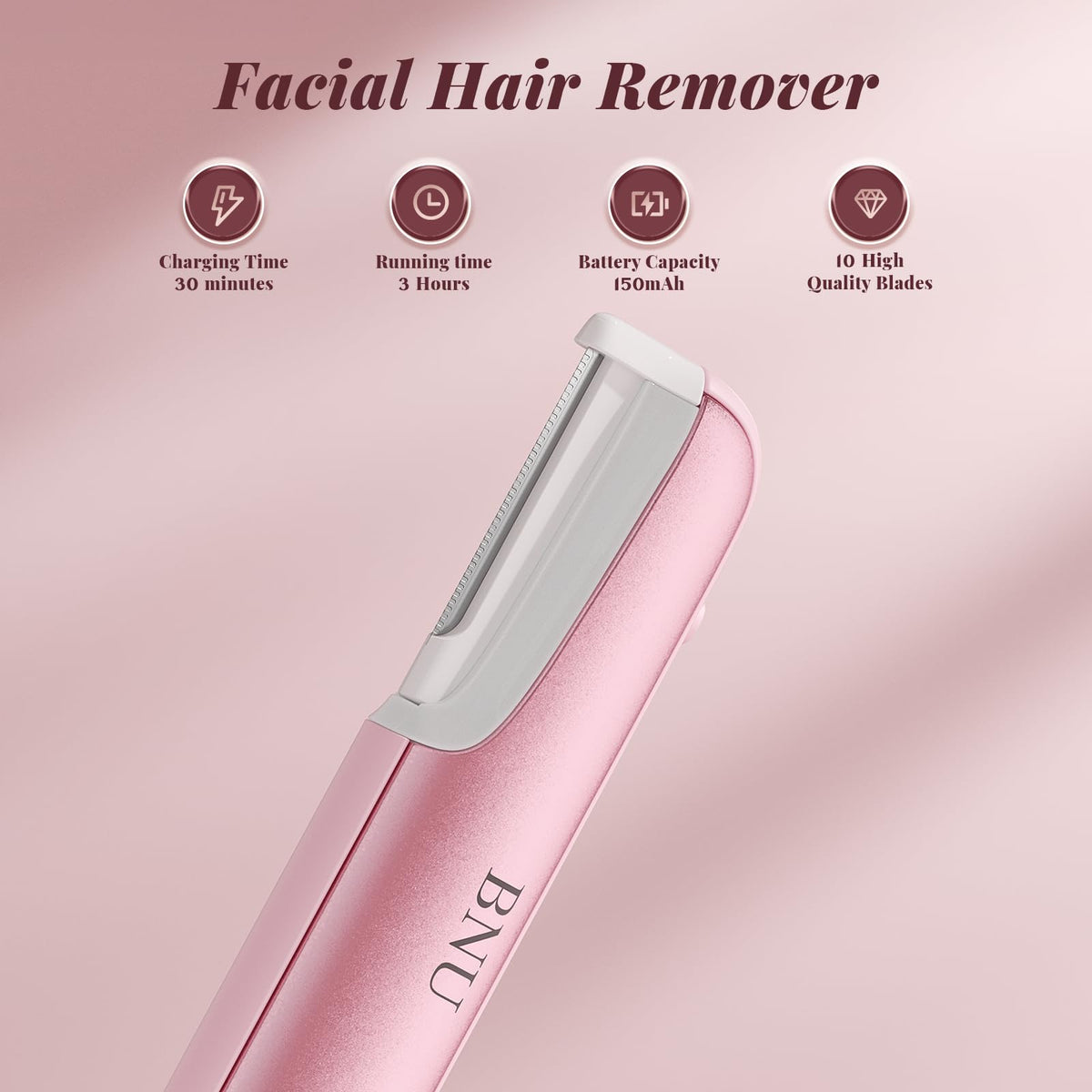 BNU Dermaplane Razor IPX5 waterproof for wet or dry routines
