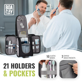 Boacay waterproof material protects contents from spills during travel.