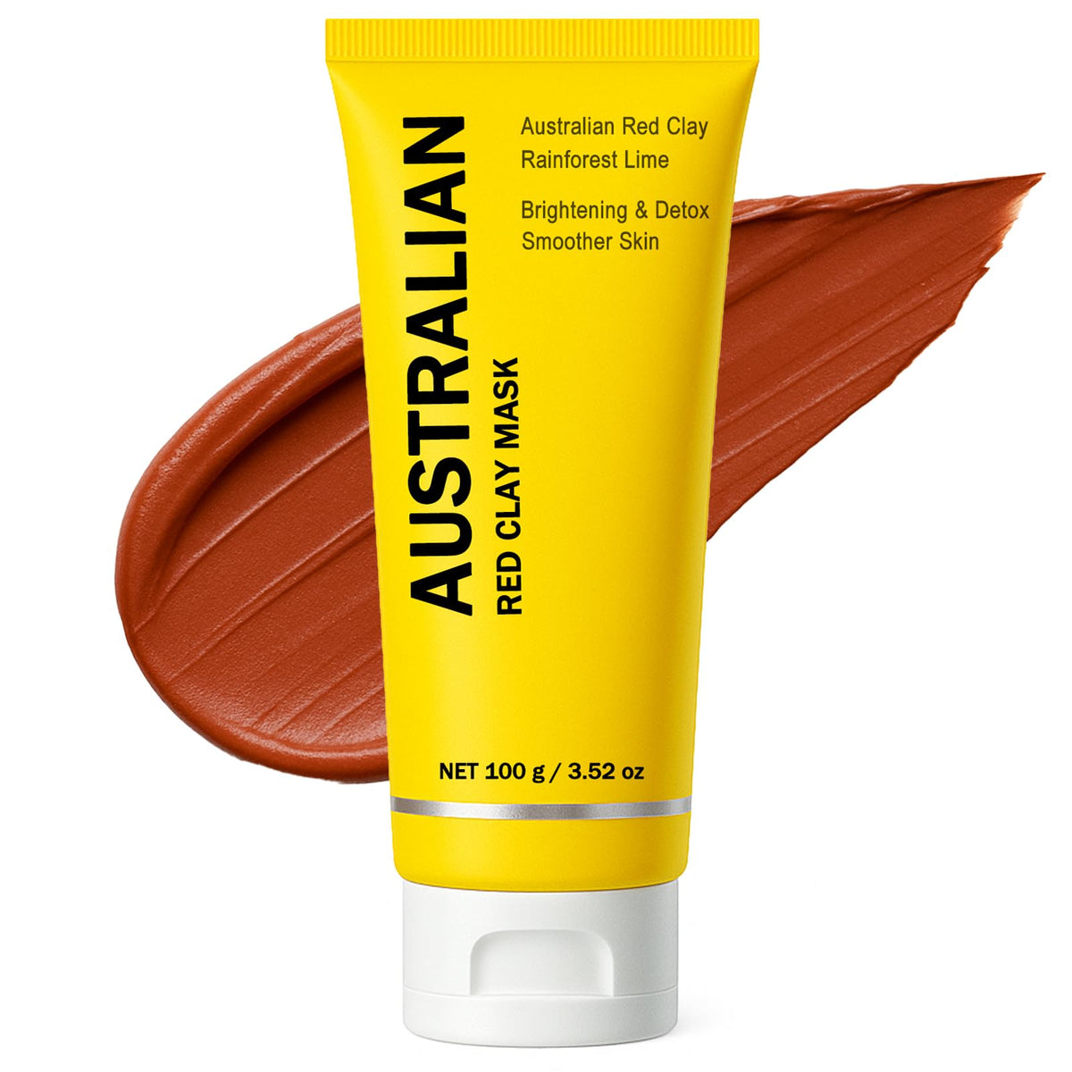 Boaccy Australian Red Clay Face Mask packaging highlights mineral-rich detox formula.