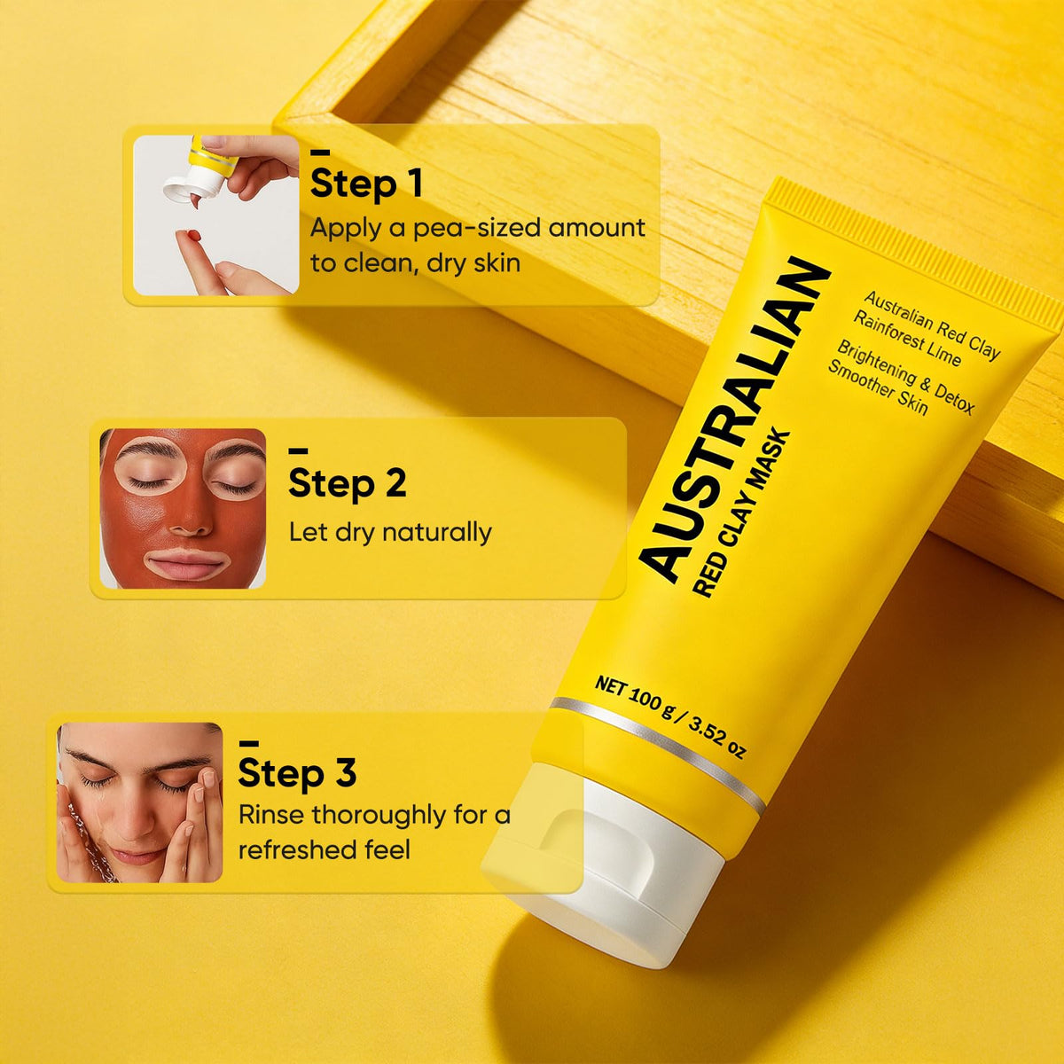 Boaccy mask rinsed off with warm water for refreshed skin.