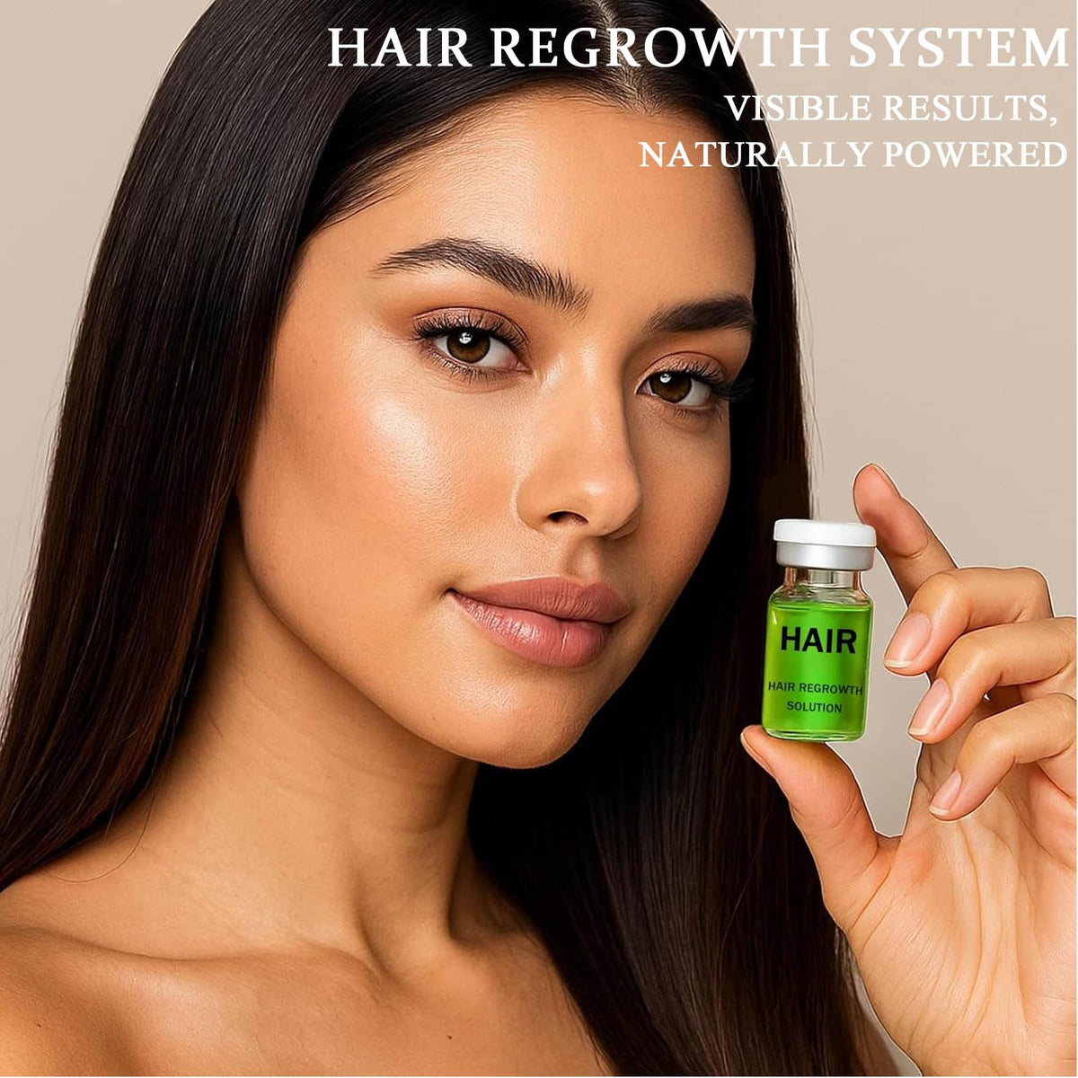 Boaccy Hair Regrowth System bottle closeup highlights premium daily care.