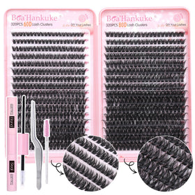 Boahankuke 640pcs lash clusters kit packaging for at-home use