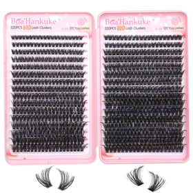 Boahankuke 640pcs lash clusters pack for at-home DIY volume lash looks.