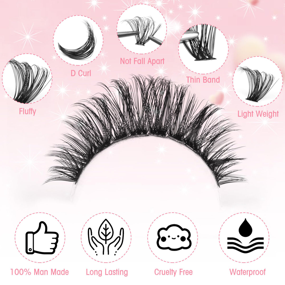 Boahankuke 60D lashes 8-16mm versatile styling