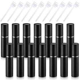 Boao 14-piece matte black atomizers for on-the-go fragrance collection.