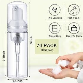 Close-up of Boao clear plastic foam bottle showing durable, leak-resistant design