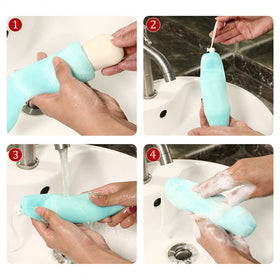 Boao large soap bag fits most bars for longer use and less waste.