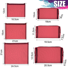 Boao mesh cosmetic pouch with zipper closure for quick access