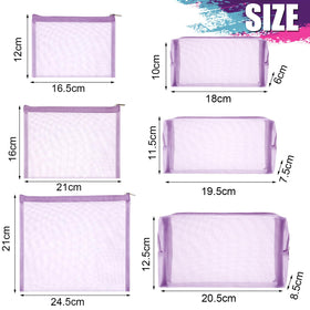 Boao mesh makeup bags with zipper closure, secure storage for cosmetics.