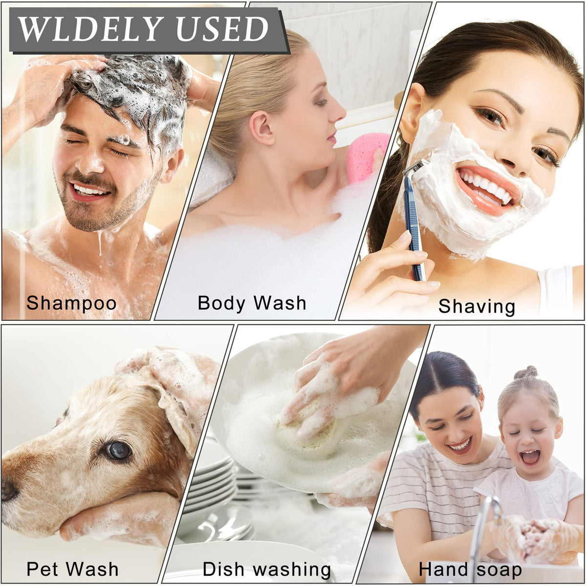 Boao multi-use travel cosmetic bottles for hand wash or cleansing foam.