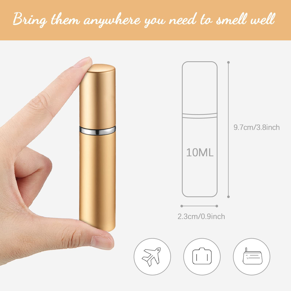 Boao multicolor travel bottles for easy scent color coding on the go.