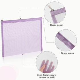 Boao transparent mesh cosmetic pouches allowing quick item checks.