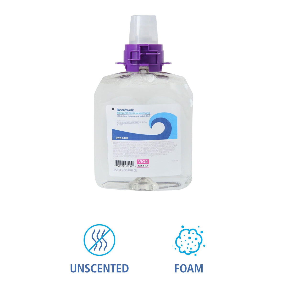Boardwalk BWK8400 mild lather foam close-up for gentle everyday hand cleansing.