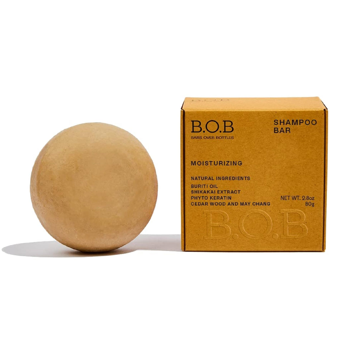 B.O.B Bars Over Bottles moisturizing shampoo bar for curly hair provides hydration and bounce